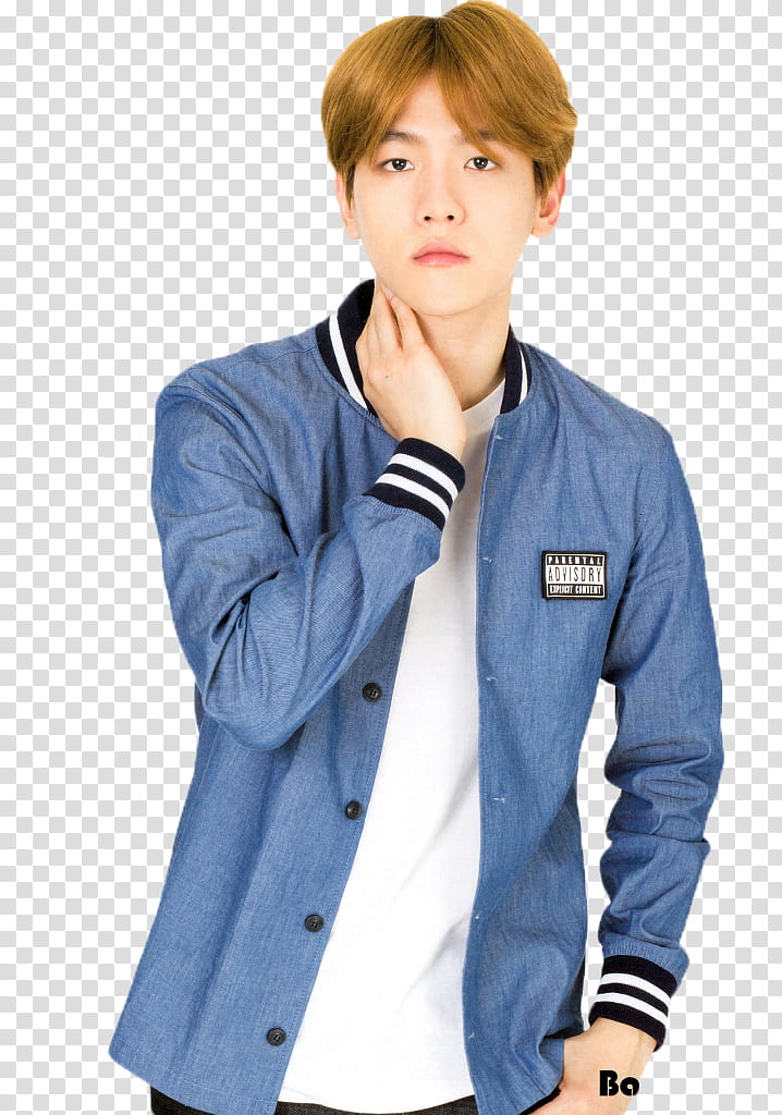 EXO S, women's blue letterman jacket transparent background PNG clipart