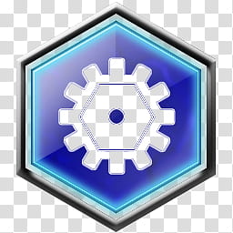 Hive Tech Icons Blue, Gear Blue transparent background PNG clipart
