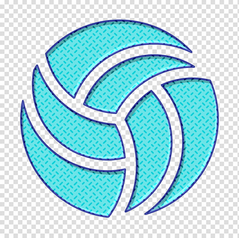 Volleyball icon Team icon Sport Equipment icon, Turquoise, Aqua, Teal, Line, Logo, Electric Blue, Symbol transparent background PNG clipart