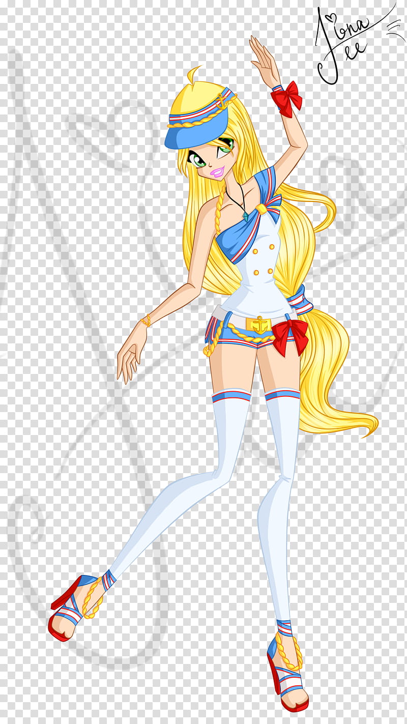 Lina in clothes in the style of yacht transparent background PNG clipart