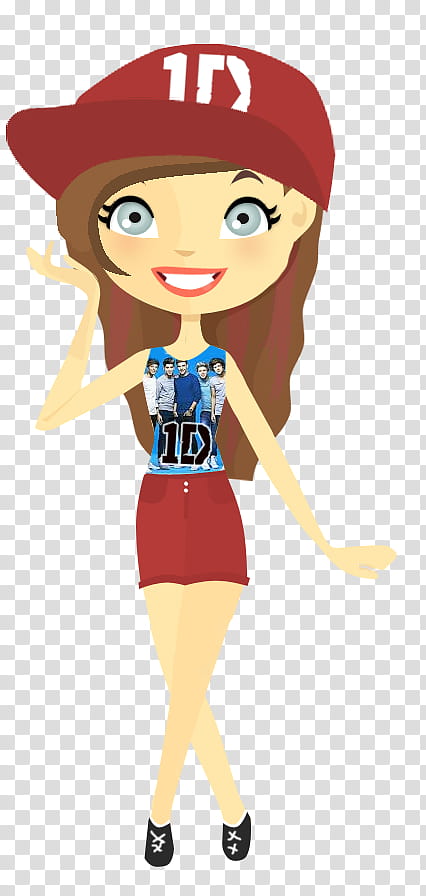 Directioner Doll en, brown haired female character illustration transparent background PNG clipart