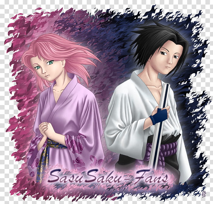 SasuSaku Fans Club ID, Sakura and Sasuke illustration transparent background PNG clipart