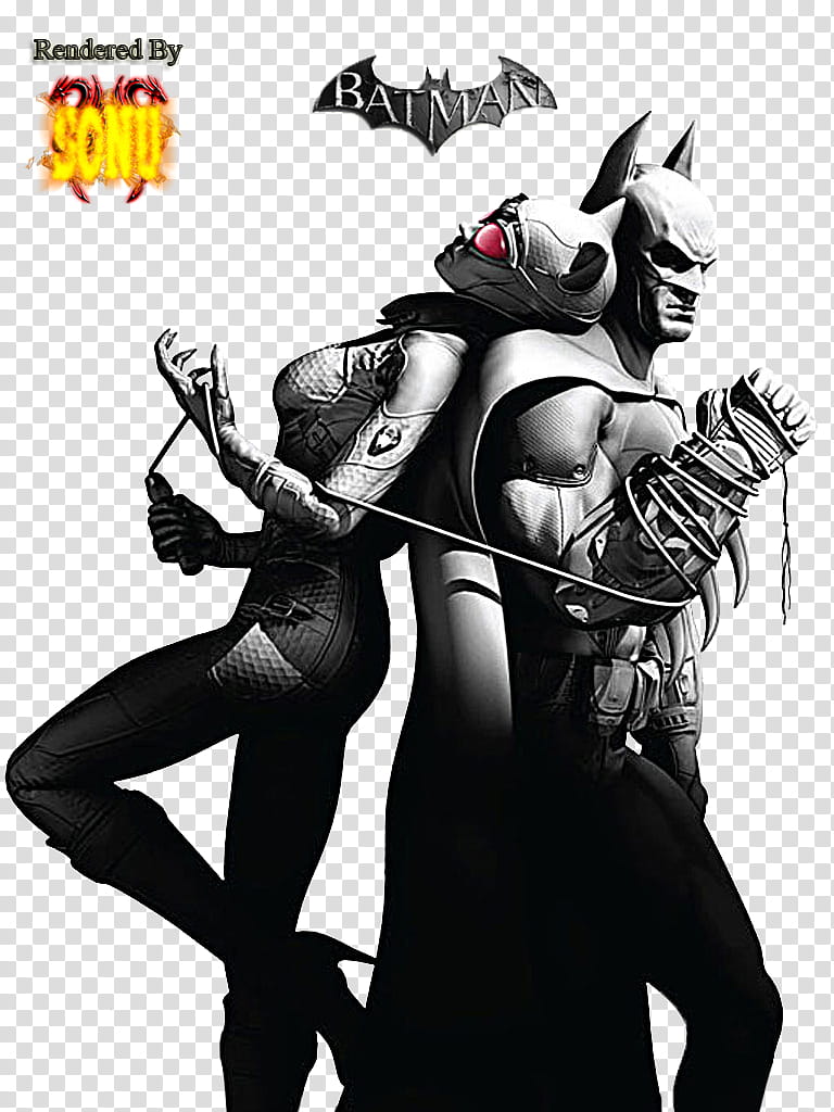 Batman and Catwoman render transparent background PNG clipart