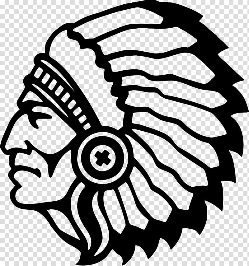 native american chief clipart black and white