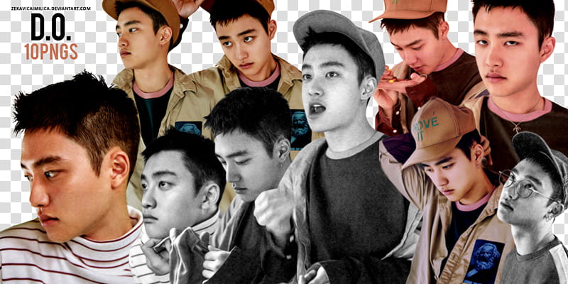 EXO D O Lucky One, EXO D.O. collage transparent background PNG clipart