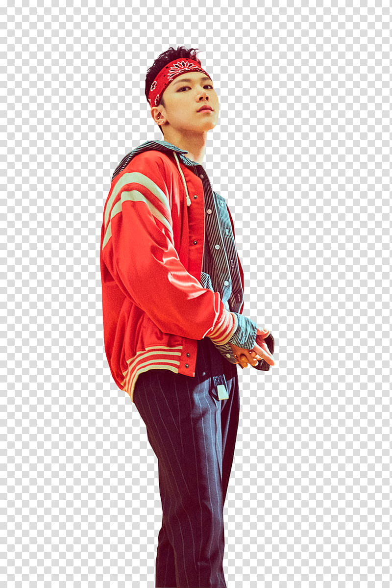 NCT U, man wearing red jacket standing transparent background PNG clipart