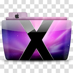 Colorflow   sa System, purple and black x folder icon transparent background PNG clipart