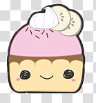 Kawaii cupcake, emoji illustration transparent background PNG clipart