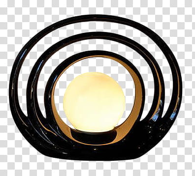 Art Deco, white table lamp with black ceramic base transparent background PNG clipart