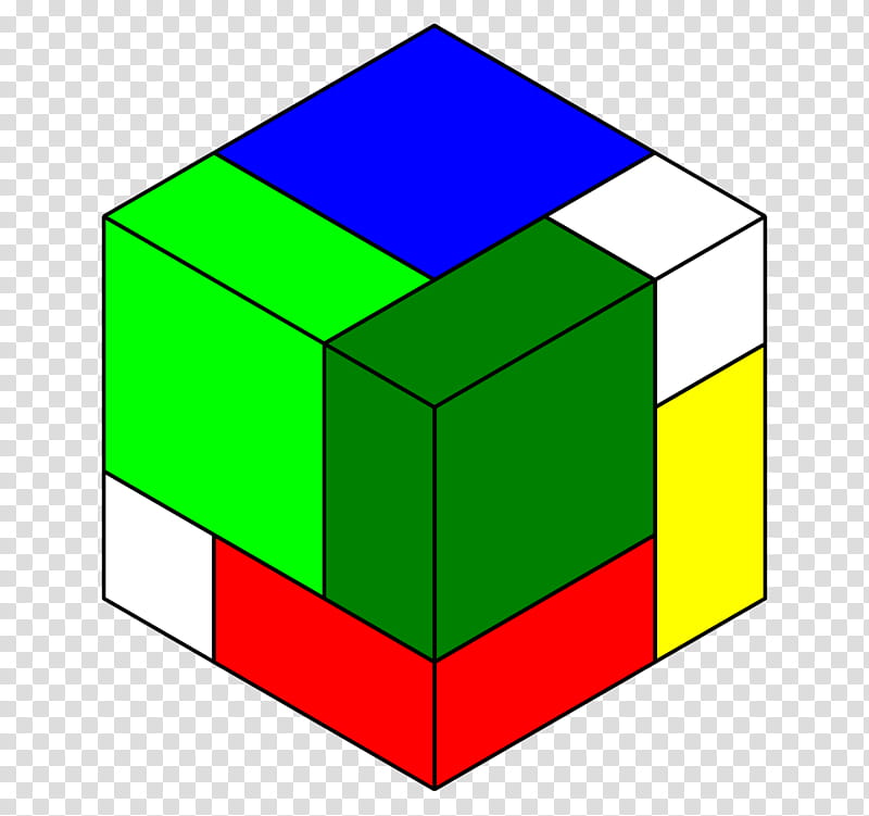 Raster Graphics Green, Cube, Toy Block, Rubiks Cube, Yellow, Line, Square, Area transparent background PNG clipart