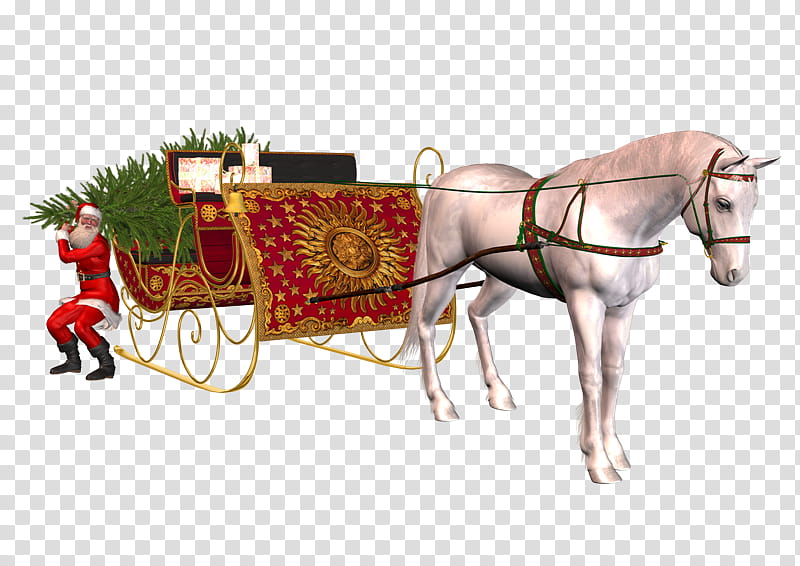 Santa Claus, Horse, Horse Harnesses, Coachman, Horse And Buggy, Rein, Carriage, Bridle transparent background PNG clipart