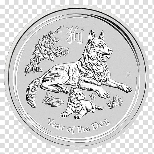 Gold Coin, Perth Mint, Dog, Lunar Series, Australian Lunar, Bullion Coin, Silver Coin, Chinese Lunar Coins transparent background PNG clipart