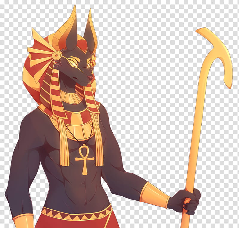 Anubis, black, red, and yellow Pharaoh transparent background PNG clipart