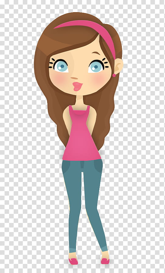 female character wearing purple tank top illustration transparent background PNG clipart