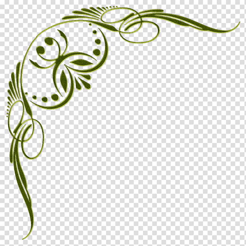 corners files, green floral border illustration transparent background PNG clipart