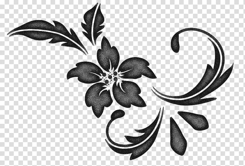 Decorative Brushes , black flower illustration transparent background PNG clipart