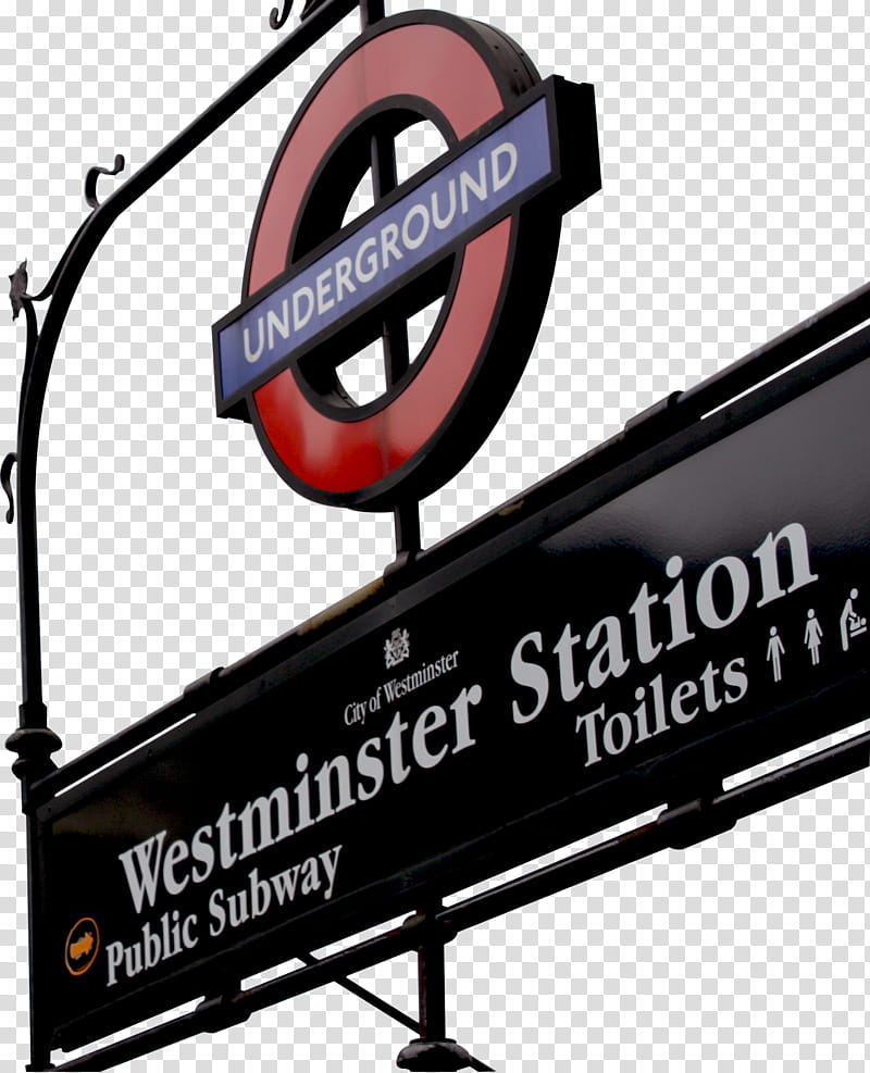 London, Underground Westminster Station signage transparent background PNG clipart