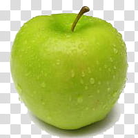 green apple with water dew transparent background PNG clipart