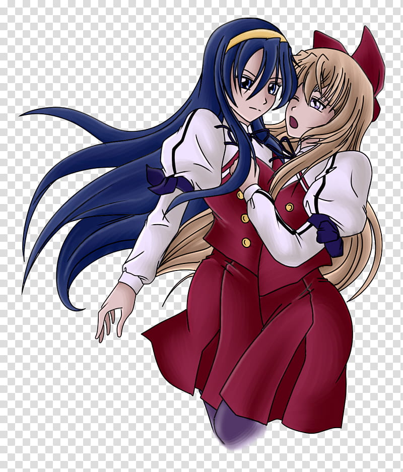 Kannazuki no Miko, two female anime characters illustration transparent background PNG clipart