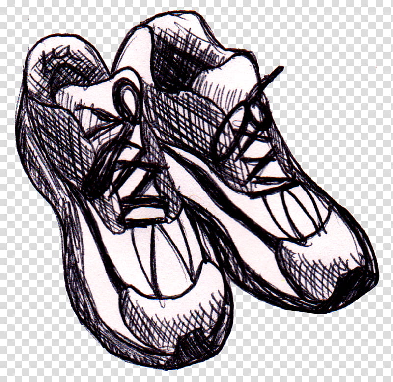 Running Shoes Sketch, sketch of shoes transparent background PNG clipart
