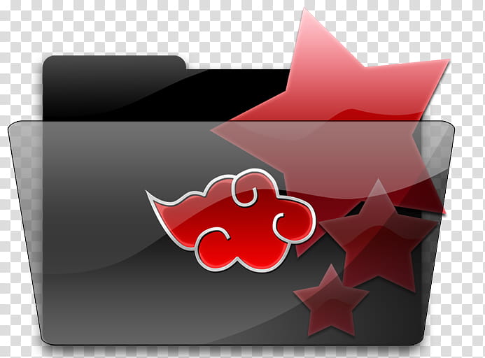 Akatsuki Folder Icon Set, Favorites Akatsuki Folder, black and red Naruto Aktasuki logo icon transparent background PNG clipart