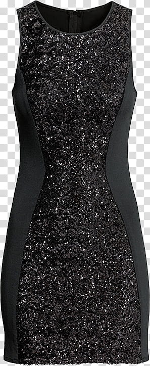 Happy New Year , black sequined sleeveless dress transparent background PNG clipart