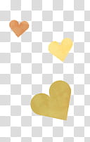 Watchers, three yellow hearts transparent background PNG clipart