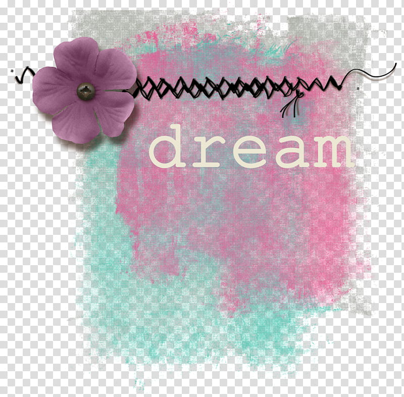 Elements , dream text with purple petaled flower transparent background PNG clipart