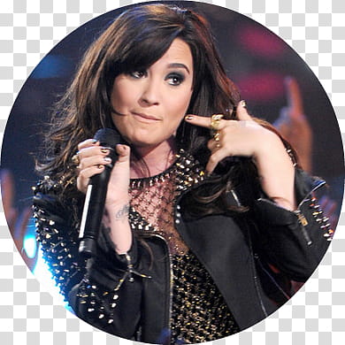 Fotos de Demi Lovato, Demi Lovato holding microphone transparent background PNG clipart