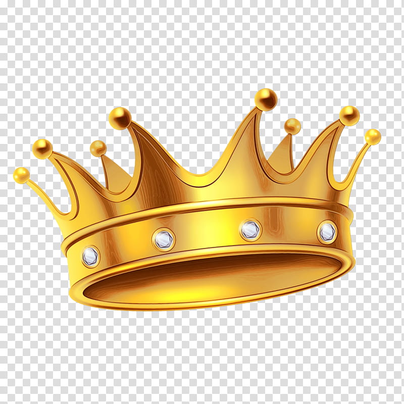 Crown, Watercolor, Paint, Wet Ink, Yellow, Metal, Headgear, Jewellery transparent background PNG clipart