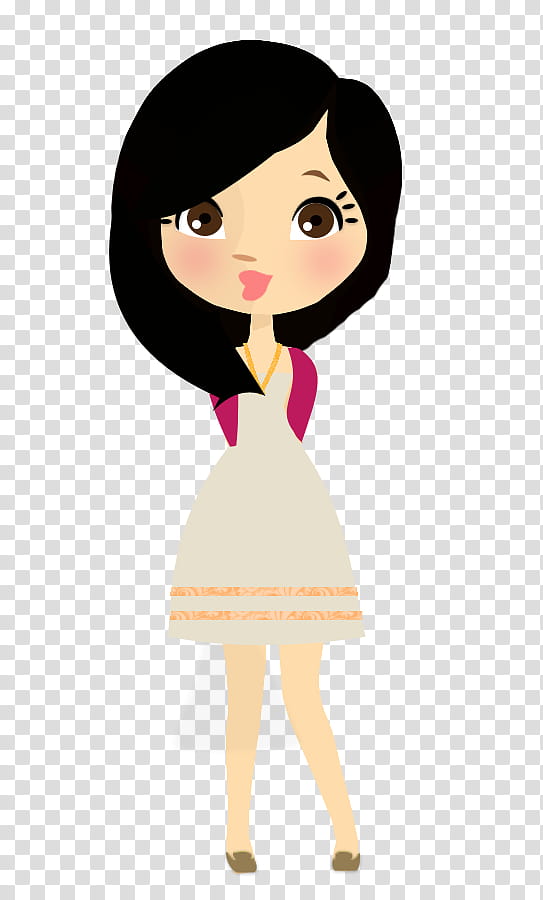 Doll de Demi Lovato, girl wearing white dress art transparent background PNG clipart