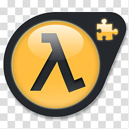 Valve World icon ADDon , Half-Life  Aftermath, round black and yellow logo transparent background PNG clipart