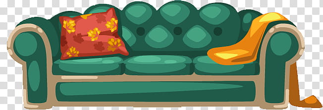 red throw pillow on green sofa transparent background PNG clipart