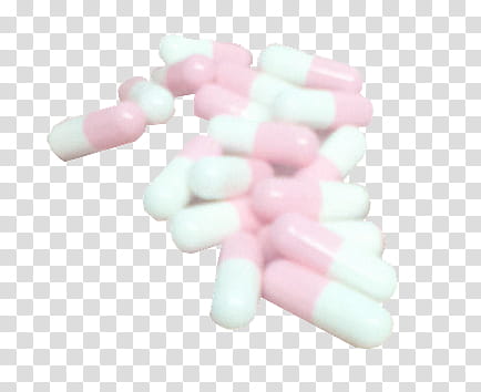 AESTHETIC GRUNGE, white-and-pink medication capsules transparent background PNG clipart