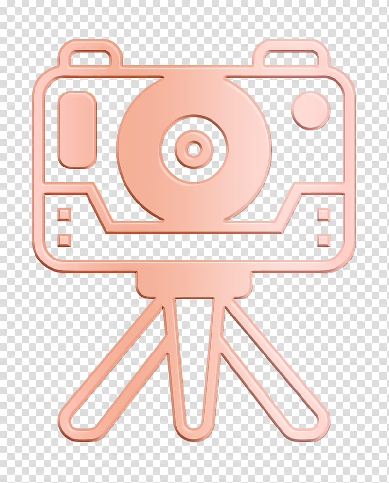 Virtual Reality icon Camera icon, Pink, Line transparent background PNG clipart