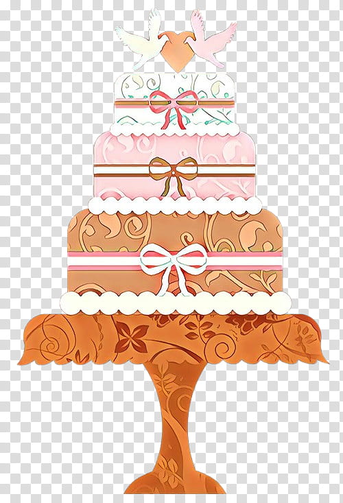 Wedding cake, Pink, Cake Decorating, Icing, Baked Goods, Food, Peach, Sugar Cake transparent background PNG clipart