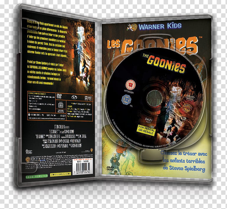 DvD Case Icon Special , Les Goonies DvD Case Open transparent background PNG clipart
