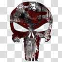 The Punisher logo iCons, Black, Weathered & Bloody_x, The Punisher logo transparent background PNG clipart