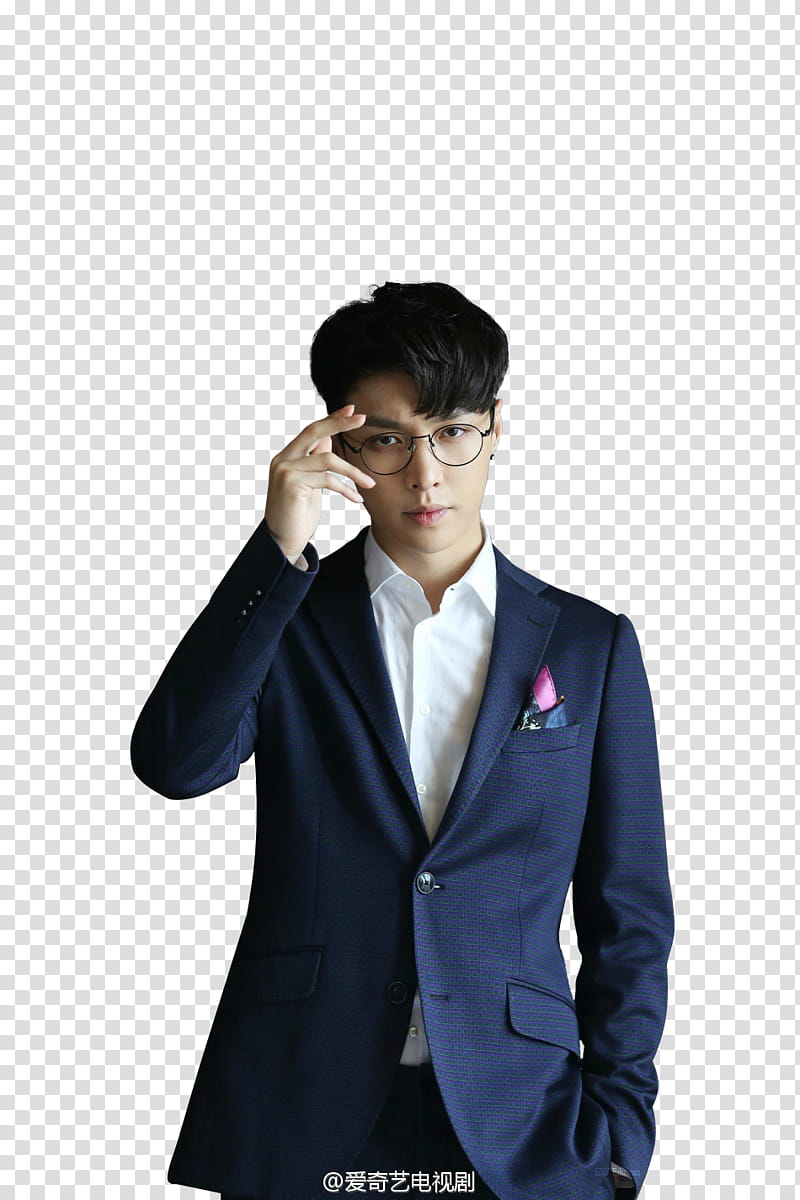 EXO Lay Zhang Yixing Studio , Exo Lay wearing blue suit jacket transparent background PNG clipart