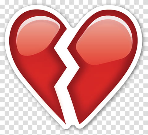 EMOJI STICKER , red broken heart transparent background PNG clipart