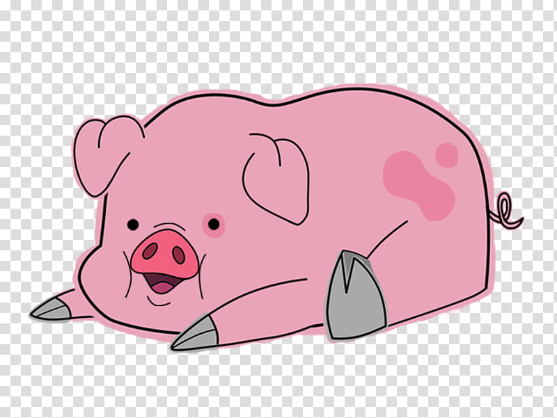 Waddles the pig Pato, pink and gray pig illustration transparent background PNG clipart