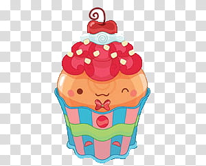 Personalization for Girls, orange cupcake illustration transparent background PNG clipart thumbnail