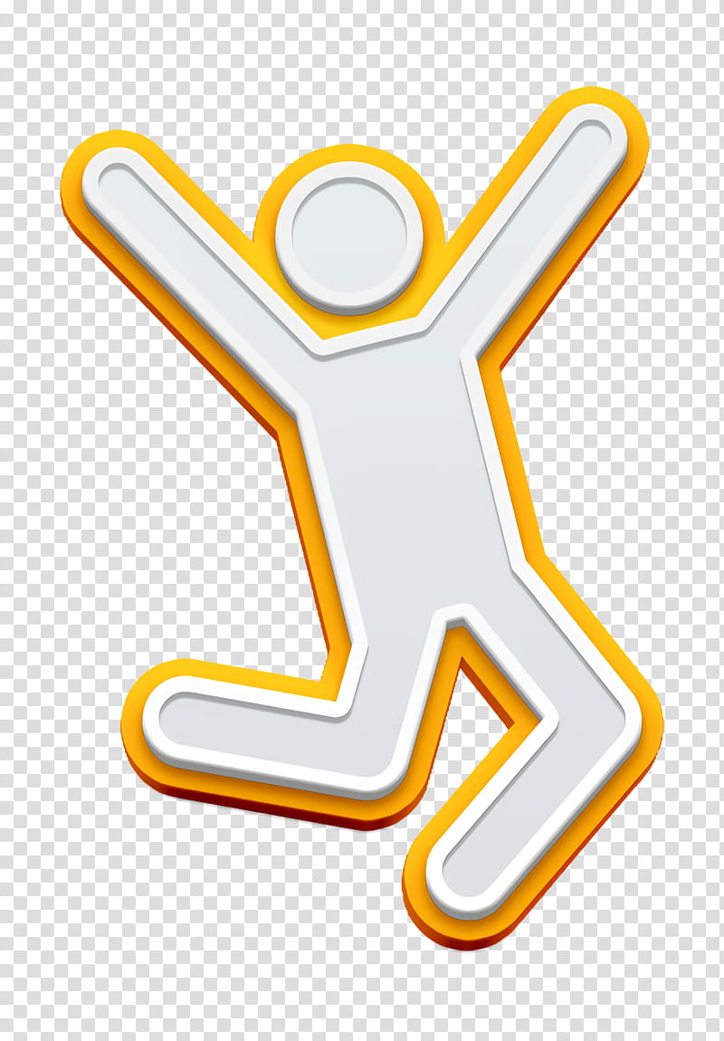 Holiday Human pictograms icon Happy icon Man icon, Yellow, Logo, Symbol, Gesture transparent background PNG clipart