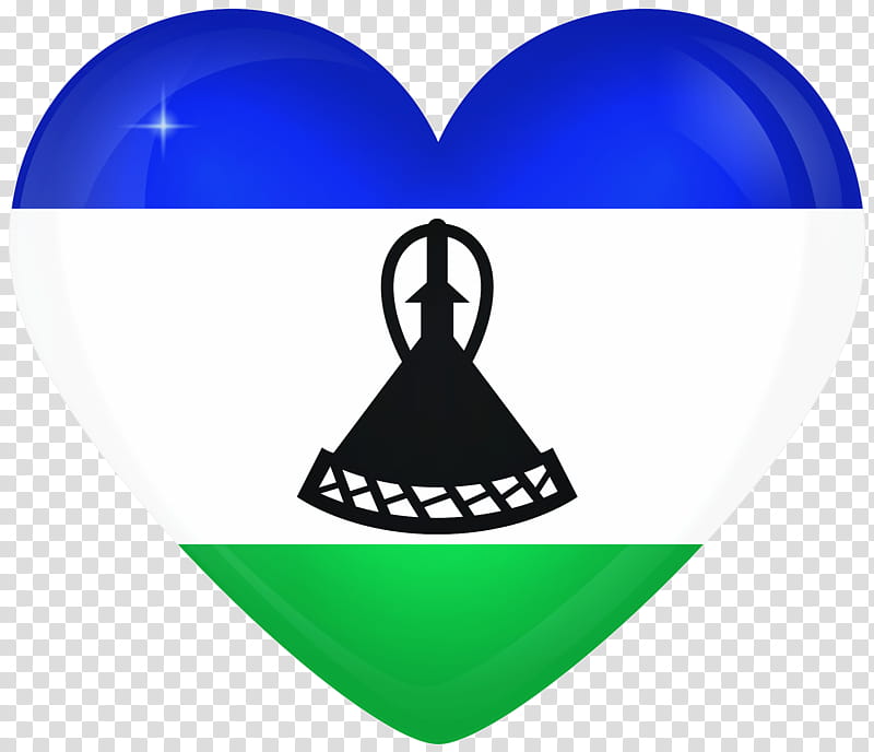 Cartoon Heart, Lesotho, Flag Of Lesotho, National Flag, Green transparent background PNG clipart