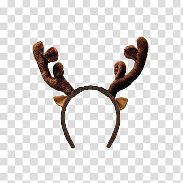 Christmas, brown reindeer headband transparent background PNG clipart