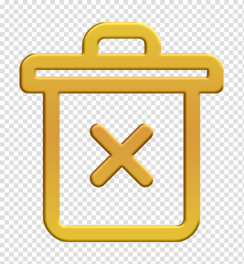 can icon delete icon remove icon, Trash Icon, Yellow, Symbol transparent background PNG clipart