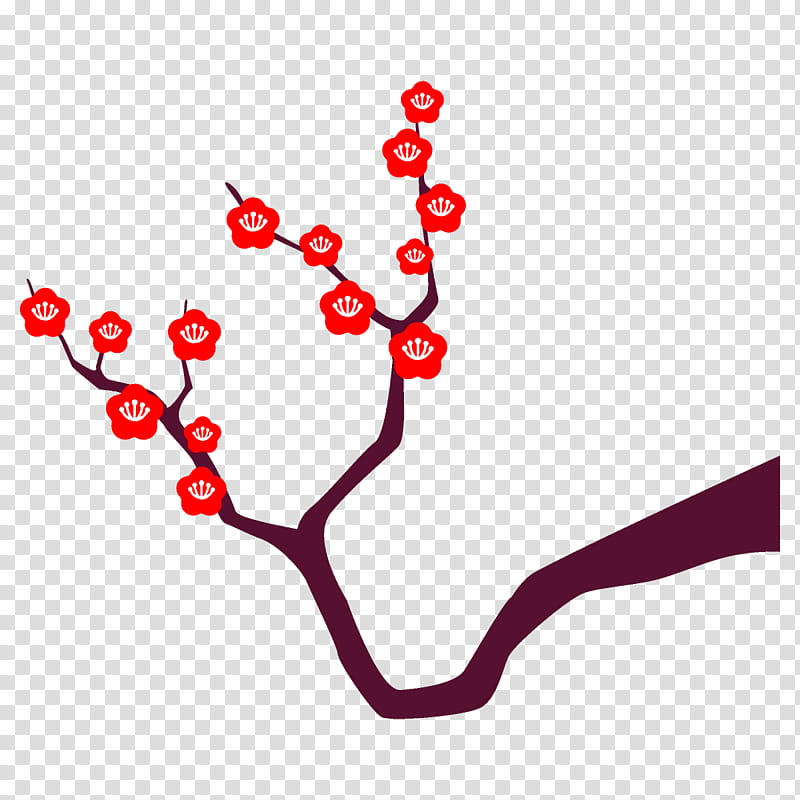 plum branch plum winter flower, Red, Plant transparent background PNG clipart
