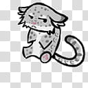 Shimeji Snow Leopard, gray and white coated cat transparent background PNG clipart