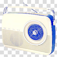 vintage white and blue radio transparent background PNG clipart