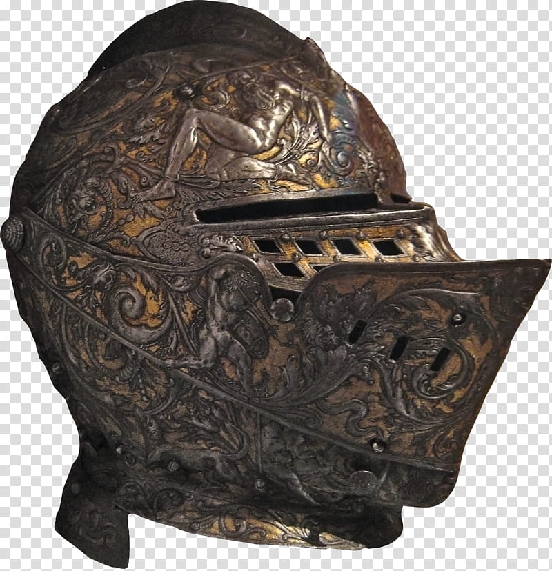 Ornate Helm, gray knight helmet transparent background PNG clipart